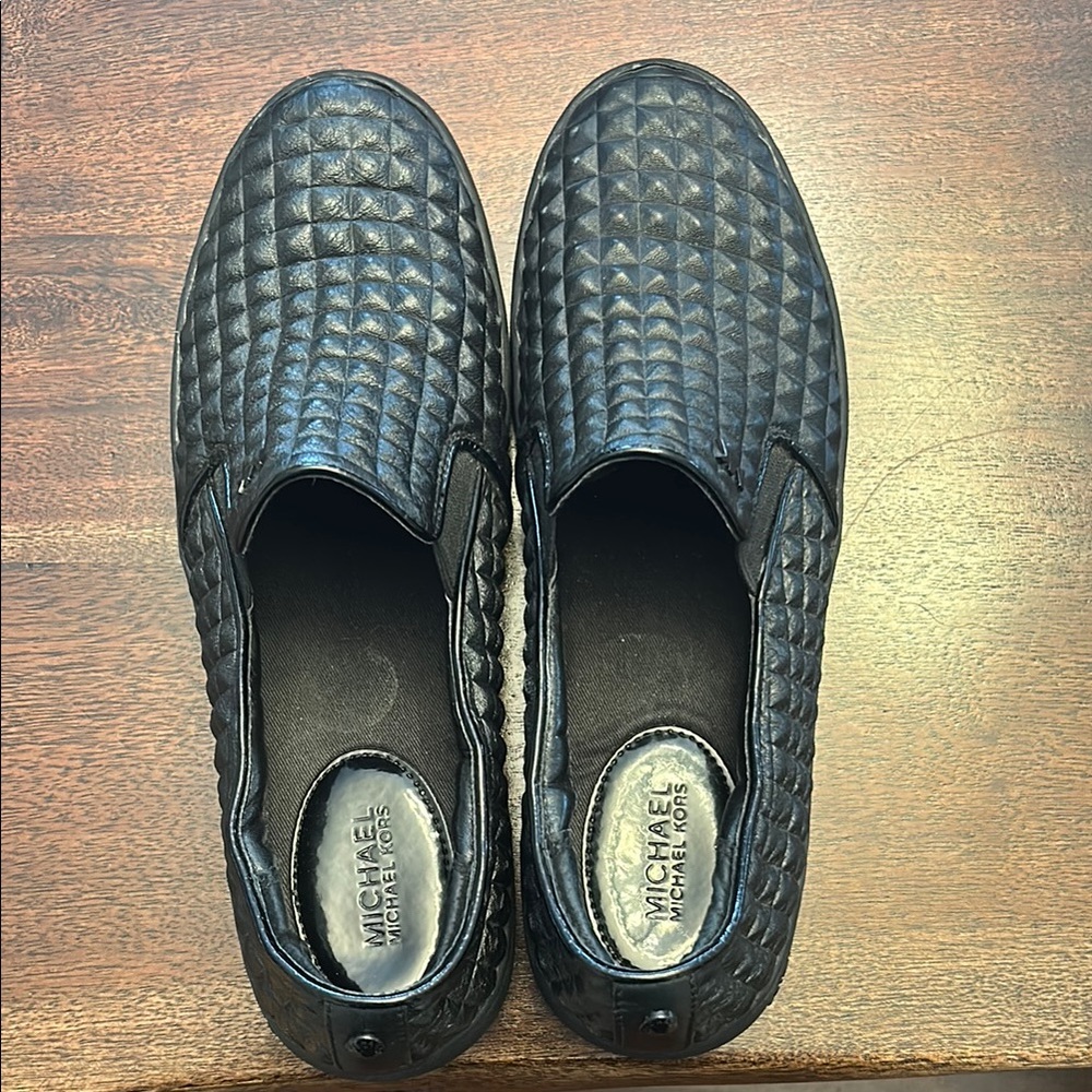 Michael Kors Quilted Black Slip On Shoes